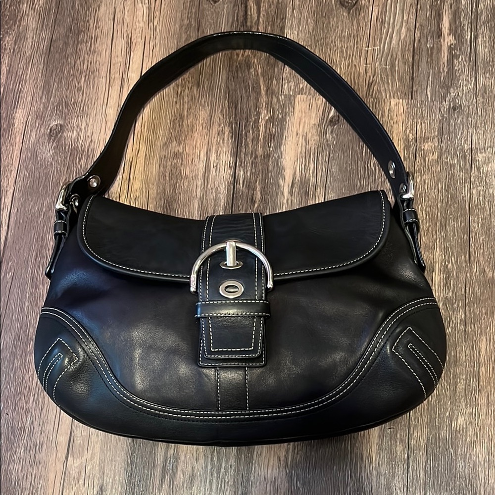 Coach Soho Y2K Black Leather Shoulder Purse F10192